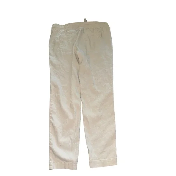Lou & Grey Medium Beige Linen Blend Drawstring‎ Casual Pants Preppy Classic - Picture 4 of 4